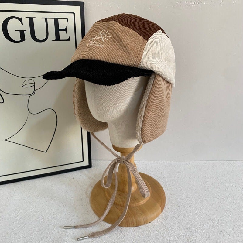 Color Block Trapper Hat Unisex Winter Lightweight Ski Hat Fleece - Image 4