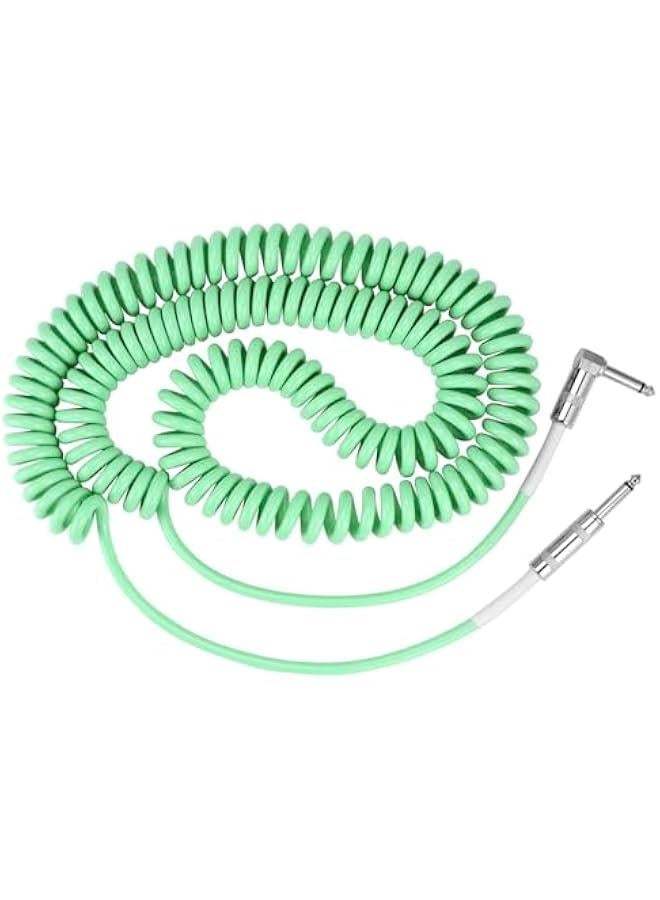 Arabest Guitar Cable, 30ft Coiled Instrument Cable for Guitar/Bass, Green - Image 1