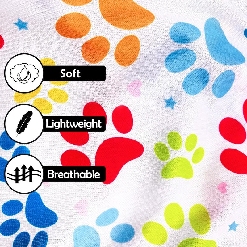 PET SHOW 4 Pack Paw Bone Printed Dog Clothes Shirts Soft Dog Vest Lightweight Sleeveless Cats Doggies T-Shirts Puppies Tank Top Tee Cat Clothes for Small Medium Dogs White Black Pink Blue S - Image 4