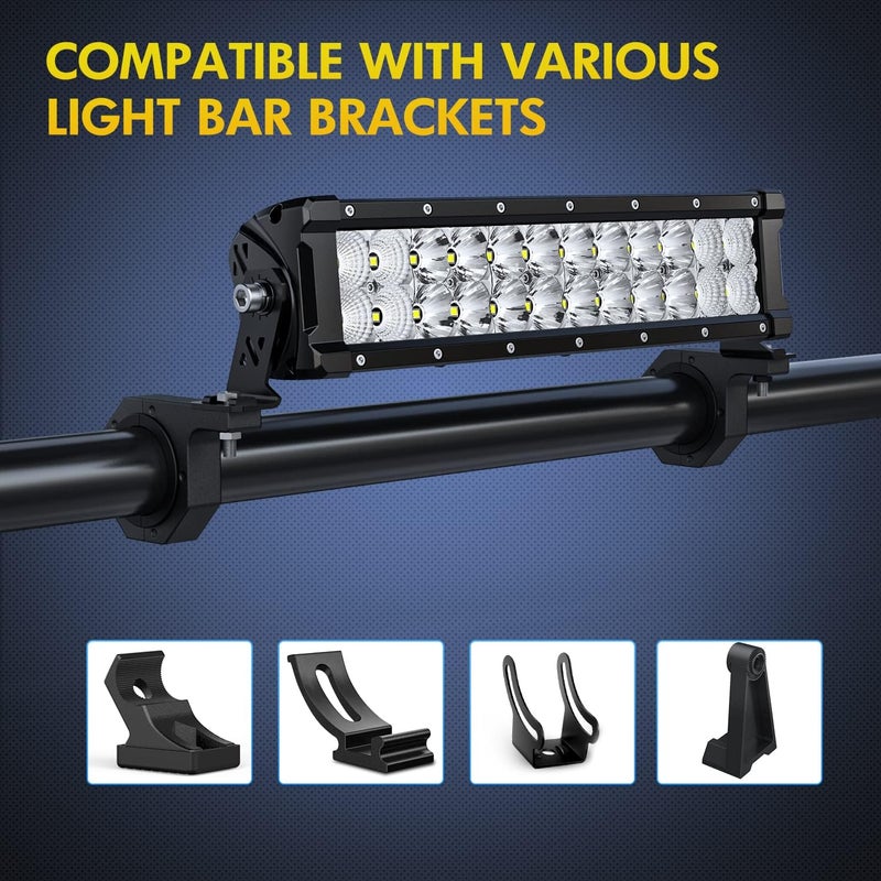 Nilight 4PCS Roll Bar Clamps Mounting Brackets LED Light Mount Clamps Tube Light Mounts Fit on 2.135" 2.25" 2.375" 2.5” Bull Bars Roof Racks Roll Cages for ATV UTV Truck, 2 Years Warranty - Image 5