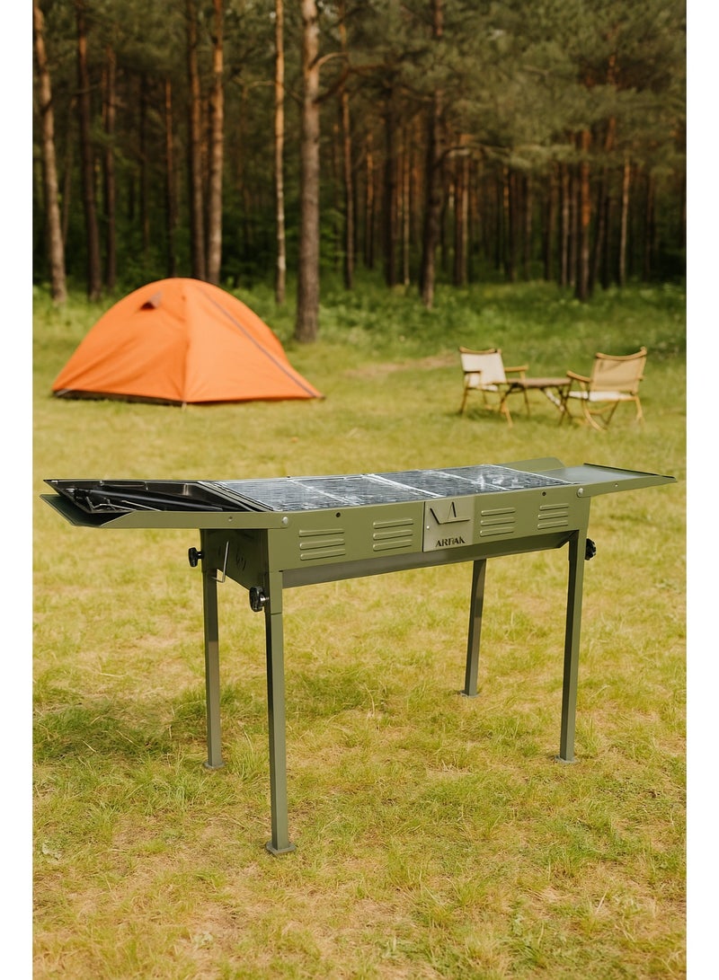 AFT BBQ Grill Thickened Type Large Barbecue Grill Home BBQ Barbecue Outdoor Charcoal Grill Portable Grill for 5 People Charcoal Grill BBQ Grill (Green) Arfan - Image 1