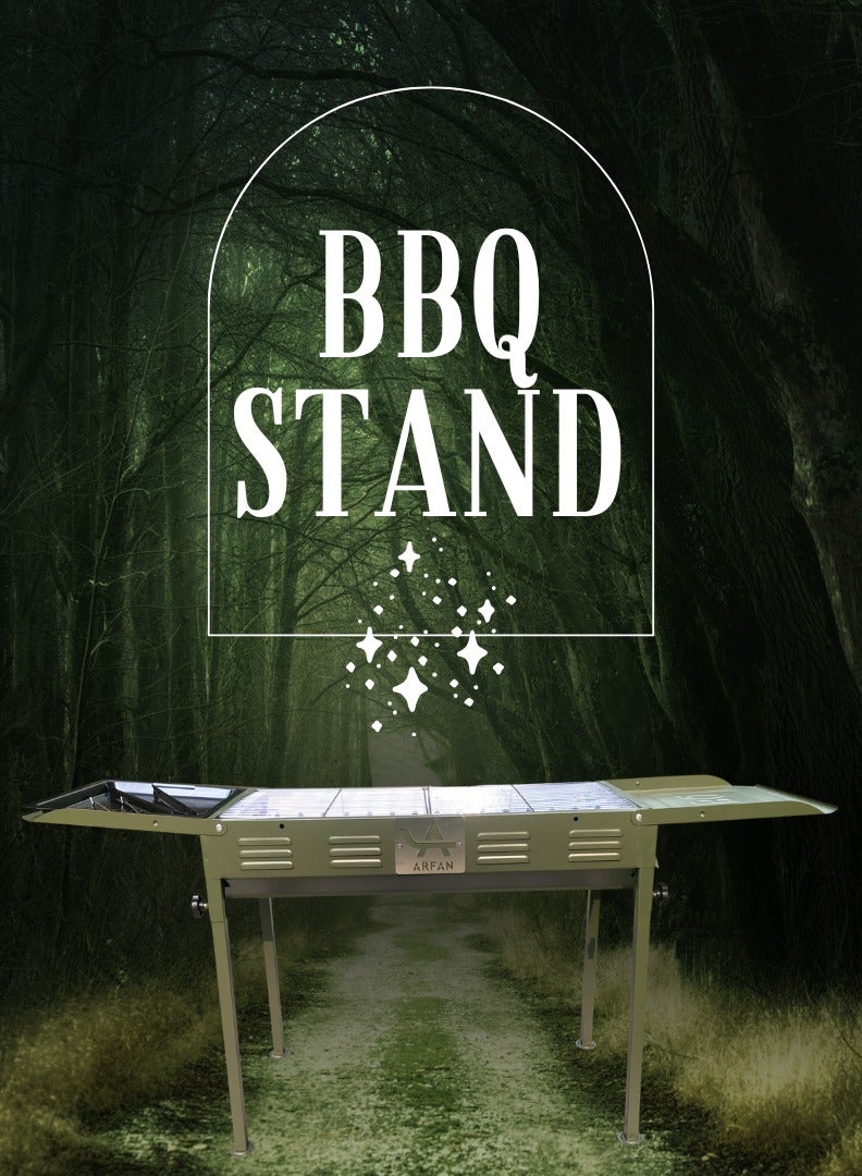 AFT BBQ Grill Thickened Type Large Barbecue Grill Home BBQ Barbecue Outdoor Charcoal Grill Portable Grill for 5 People Charcoal Grill BBQ Grill (Green) Arfan - Image 4