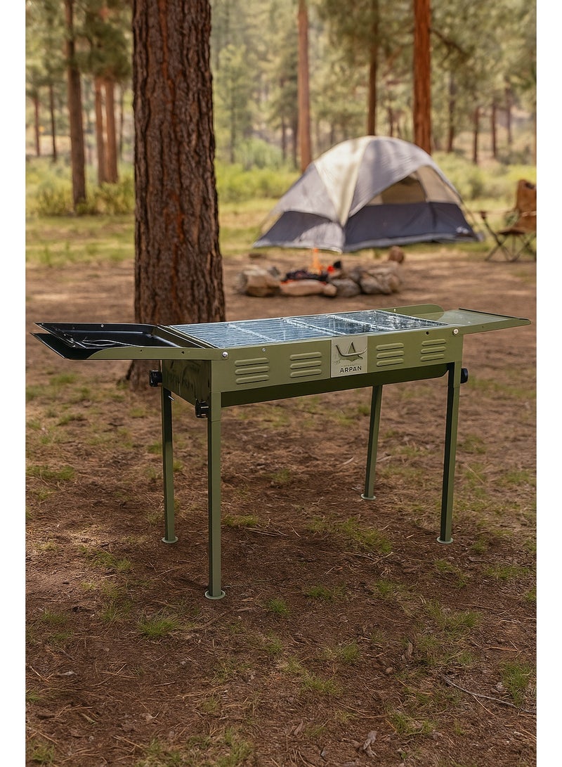 AFT BBQ Grill Thickened Type Large Barbecue Grill Home BBQ Barbecue Outdoor Charcoal Grill Portable Grill for 5 People Charcoal Grill BBQ Grill (Green) Arfan - Image 2