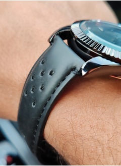 TOMI An elegant black analogue watch with a leather strap from TOMI for both men and women  - Image 4