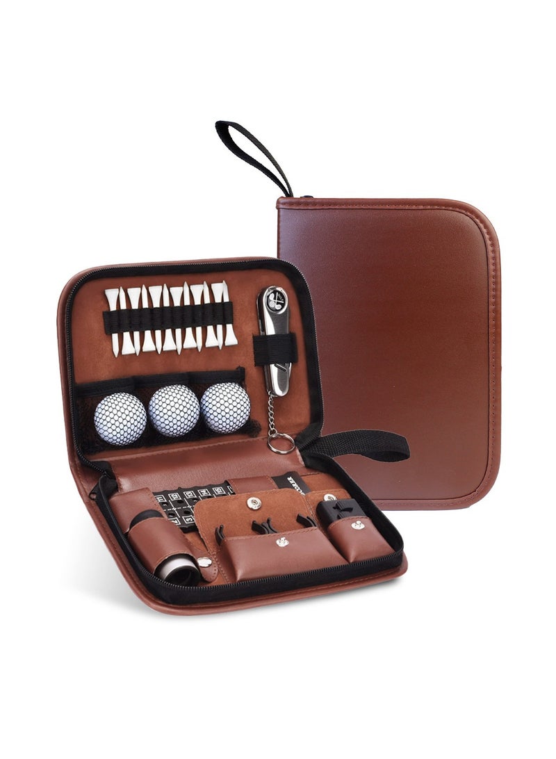 عام حقيبة أدوات الجولف، حقيبة إكسسوارات الجولف سهلة الحمل، حقيبة جلدية ذات سعة وأدوات متعددة. - Image 1