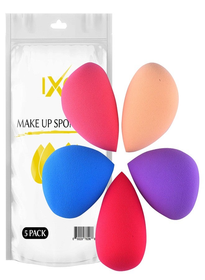IXO Makeup Sponge Set - Latex-Free, Versatile Makeup Blender Sponge for Liquid, Cream, and Powder - 5 Pack - Image 1