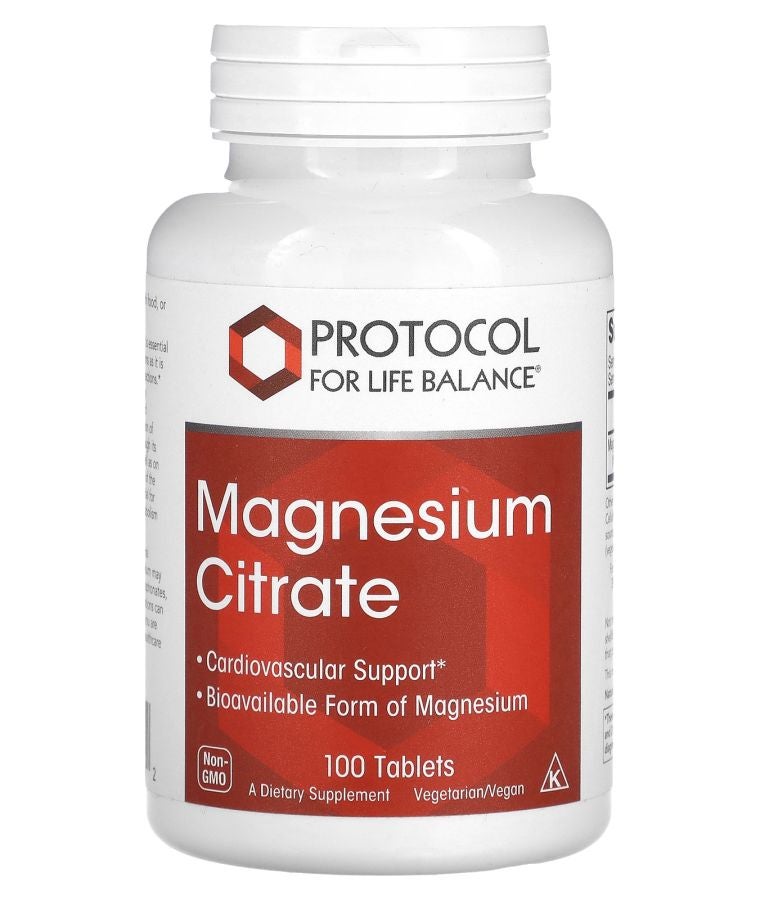 Protocol For Life Balance Magnesium Citrate 100 Tablets (200 mg per Tablet)