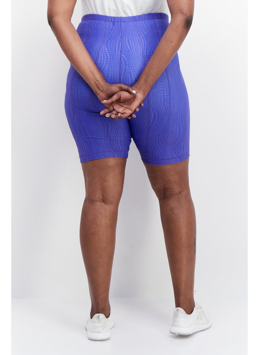 Reebok Women Plus Size Training Shorts, Purple  - Image 2