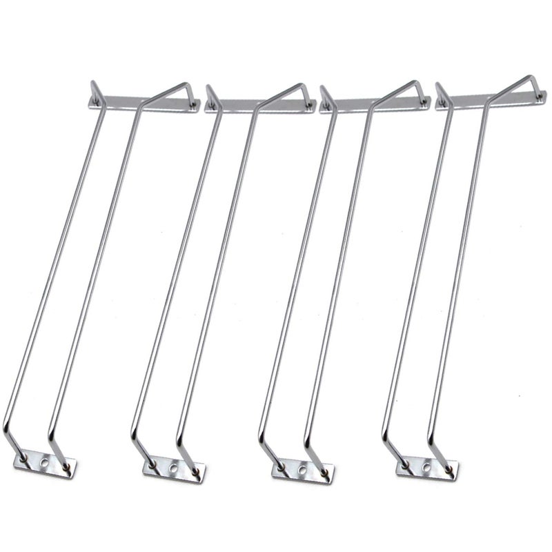 RedDreamer 14Inch Wine Glass Rack Under Cabinet Wine Glass Holder Stainless Steel Chrome Finish Stemware Rack  Hanging Stemware Holder for Cabinet Kitchen Bar Set of 4