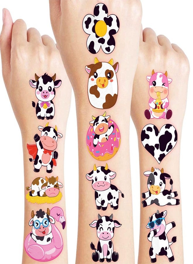 91TATTOOS 60 PCS Cow Pre-Cut Temporary Tattoos for Kids - Image 1