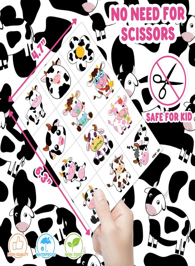 91TATTOOS 60 PCS Cow Pre-Cut Temporary Tattoos for Kids - Image 4