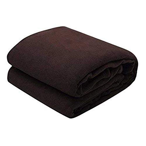 Purav Light 60''x90''Singal Bed Fleece Blanket-Lightweight All Season use Set of 2 pc-Green+Coffee - Image 2