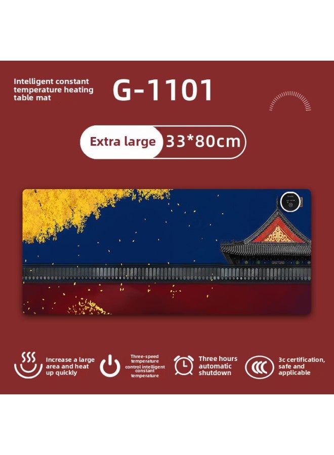 Heating Mouse Pad Warm Table Mat Hand Warmer Office Warm Table Mat Heating Heating Table Mat Hand Warmer-Color:330*800 [heating Pad]]-Pattern:G-1101 - Image 1