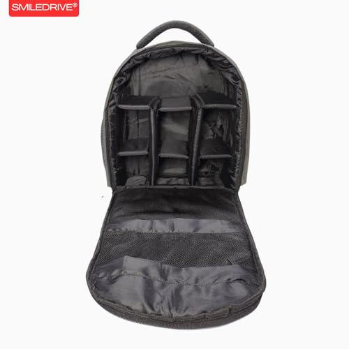 SMILEDRIVE® Waterproof Dslr Standard Backpack Camera Bag, Lens Accessories Carry Case For All Slr Cameras (Grey) - Image 3
