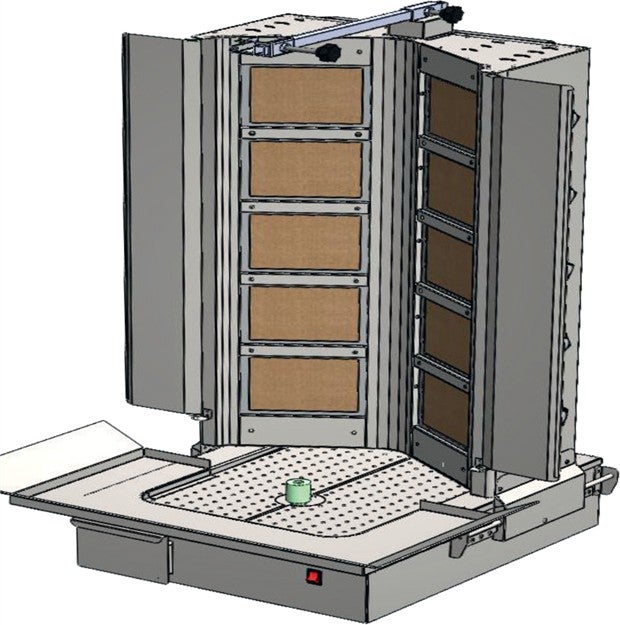 CSA Inox Karacasan Industrial Natural Gas 8 Radiant Bottom Motor Doner Grill Machine 
