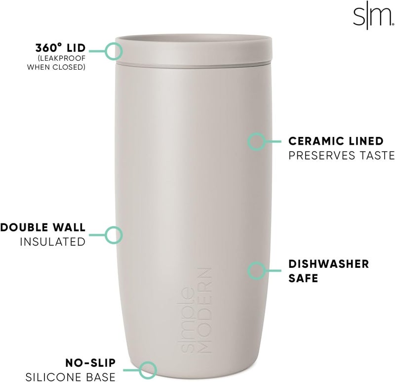Simple Modern Low maintenance Halloween Signature Voyager | 16oz Travel Coffee Mug Tumbler with 360° Lid | Gifts for Women Men | Ceramic-Lined Insulated Stainless Steel Cold Brew Iced Coffee Cup | Argyle Witch KSA market compliant quality - Image 4