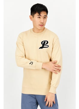 PUMA Men Relaxed Fit Long Sleeve Training Sweatshirt, Beige  - Image 1