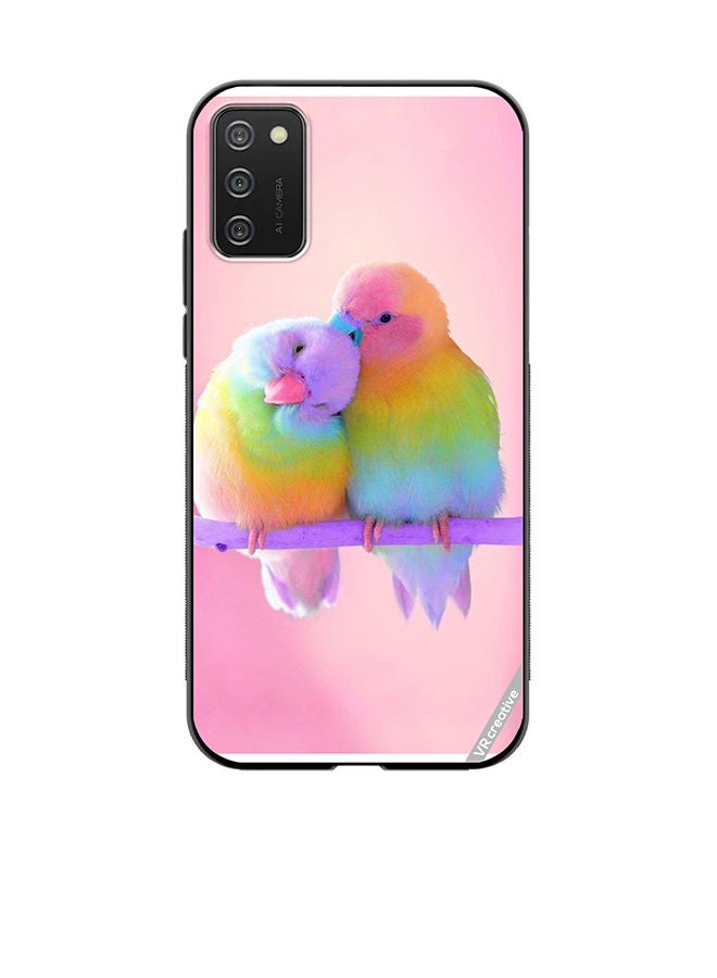 VR CREATIVE Protective Case Cover For Samsung Galaxy A03s Love Birds Pink Background Design Multicolour - Image 1