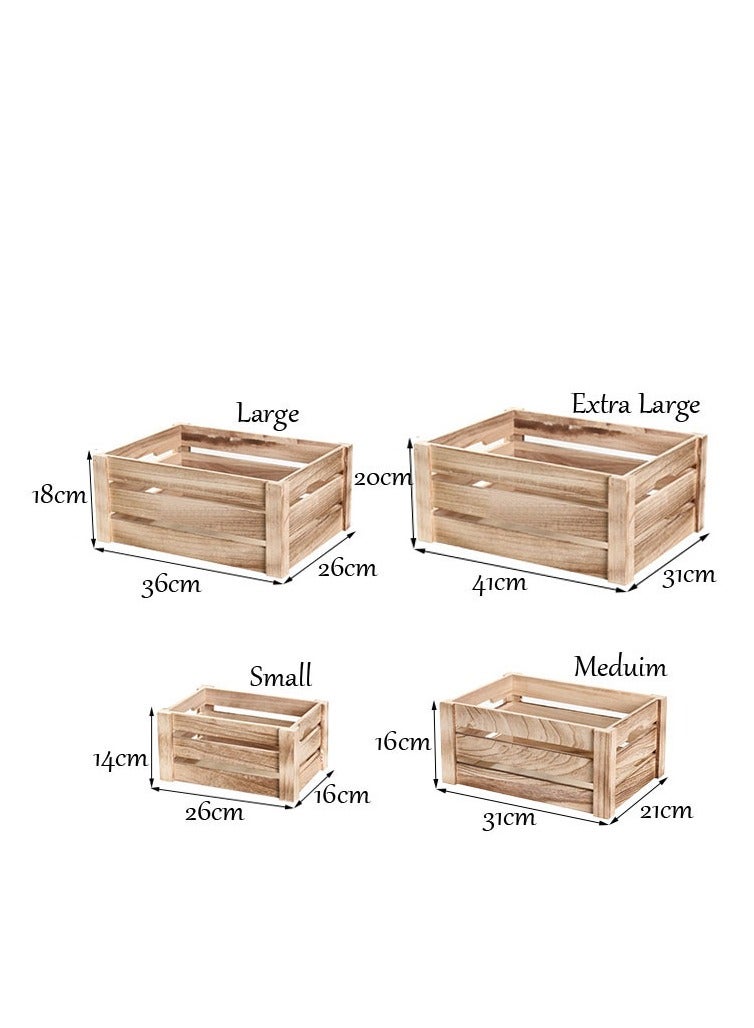 FFD  Wooden Storage Box Crates - Nesting Crates with Cutout Handles, Decorative and Functional Storage Solutions for Organization and Display - Image 2