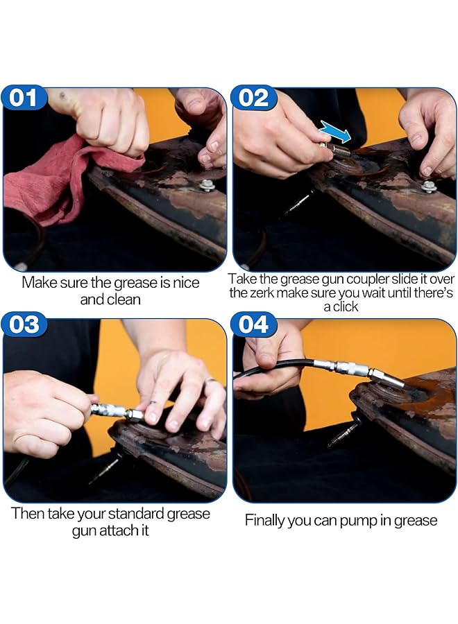 إكسفور وصلة مسدس الشحم بخيوط NPT مقاس 1/8 بوصة، وصلة شحم مشقوقة بزاوية قائمة 90 درجة، تناسب خراطيم الشحم NPT القياسية مقاس 1/8 بوصة، بطول 2.1 بوصة - Image 4