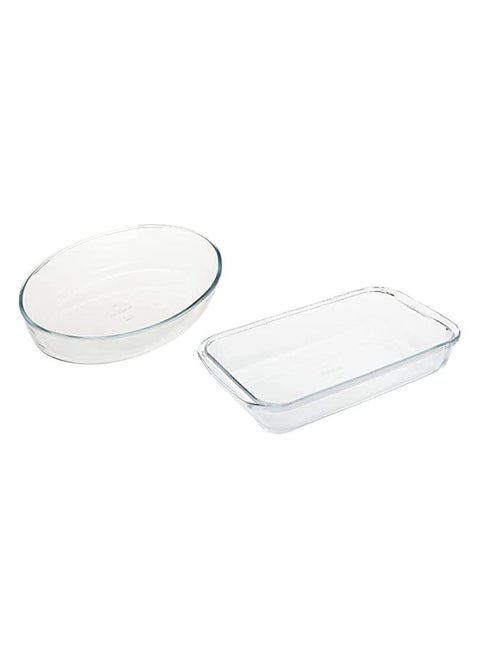 Rectangular Baking Dish Value Pack 2Pc(Oval 1.6 L+Rect 2.2L)