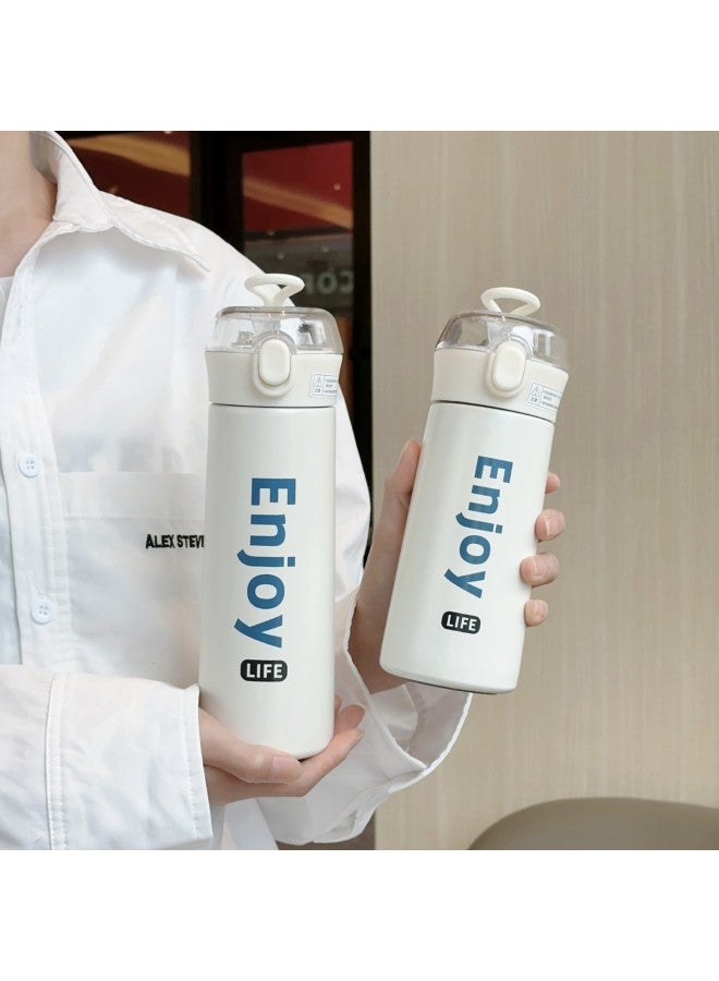 Trendy Shell New 304 Stainless Steel Vacuum Cup Uni High-looking Transparent Straw Cute Portable Water Cup