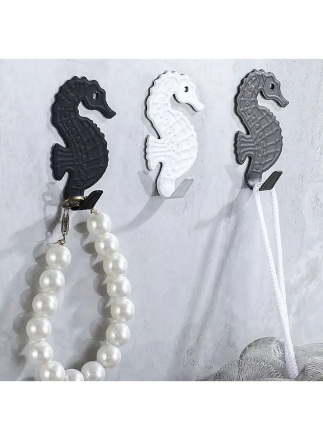 10pcs Gray Heavy Duty Wall Hooks Strong Adhesive No Drill Installation for Bathroom Kitchen - Image 2