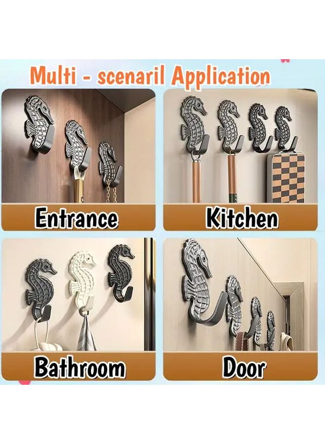 10pcs Gray Heavy Duty Wall Hooks Strong Adhesive No Drill Installation for Bathroom Kitchen - Image 5