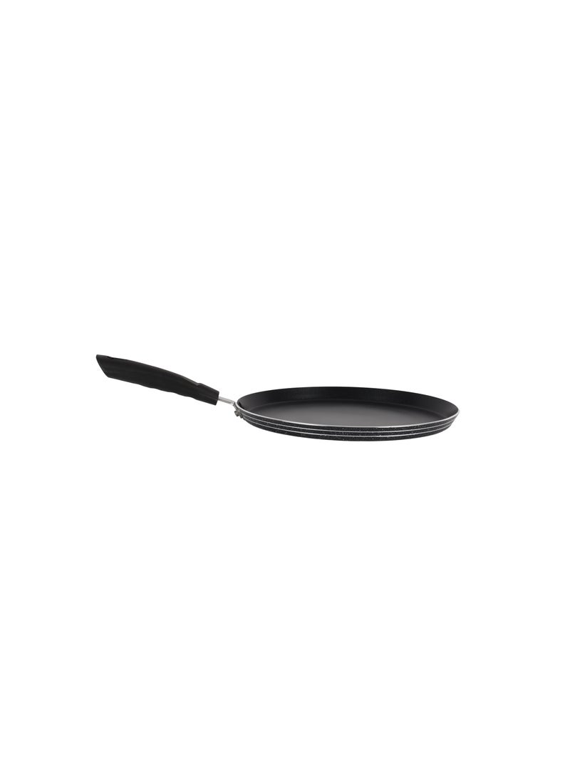 Royalford 30 cm Elight Tawa- RF11889/ Aluminium with Non-Stick Coating, for Chapatti, Dosa, Tortilla, Crepe, Pancake, etc./ Heat Resistant Bakelite Handle, Multi-Purpose Flat Pan black - Image 1