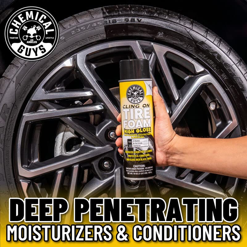 Chemical Guys TVDSPRAY103 Cling On Tire Foam High Gloss 3 in 1 Cleaner, Protectant, & Dressing, Works on Cars, Trucks, SUVs, Motorcycles, RVs & More, 16 fl oz - Image 5