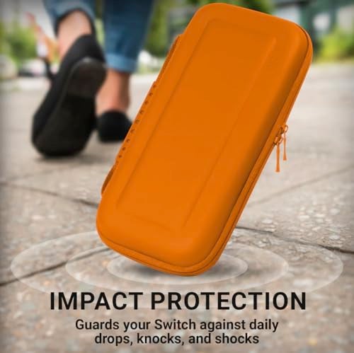 Orzly Carrying case for Nintendo Switch OLED and Switch Console - Orange Protective Hard Portable Travel case Shell Pouch for Nintendo Switch Console & Accessories - Image 5