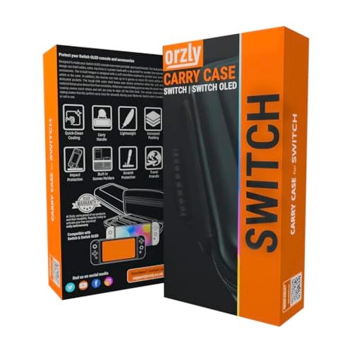 Orzly Carrying case for Nintendo Switch OLED and Switch Console - Orange Protective Hard Portable Travel case Shell Pouch for Nintendo Switch Console & Accessories - Image 2