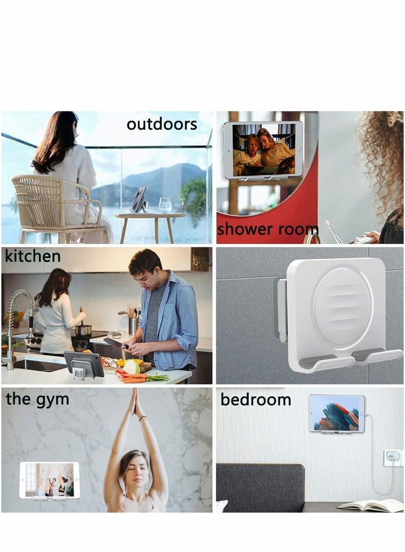 Y&D Upgraded Tablet Wall Mount Phone Holder Removable,Self-Adhesive Mobile Cell iPad for Bed Bathroom Kitchen, Compatible with iPhone Galaxy Switch - Image 4