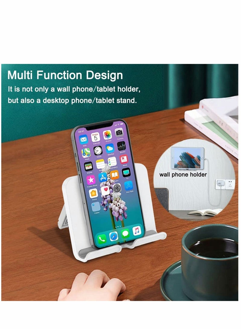 Y&D Upgraded Tablet Wall Mount Phone Holder Removable,Self-Adhesive Mobile Cell iPad for Bed Bathroom Kitchen, Compatible with iPhone Galaxy Switch - Image 2