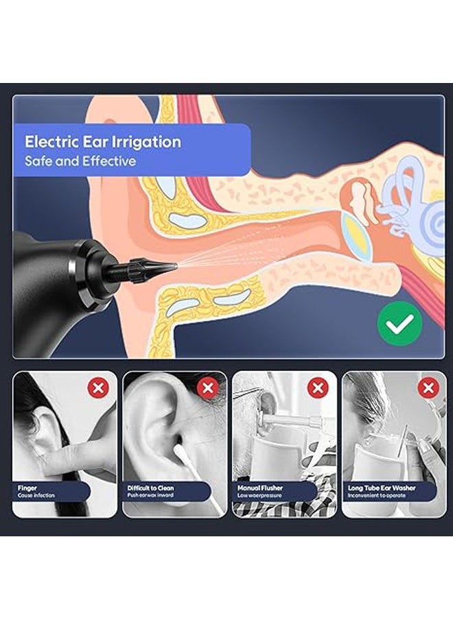 General - Earwax remover, 2000mAh battery ear cleaning tool, USB rechargeable ear cleaning kit, 6.8 fl oz water tank hydrodynamic cleaning system, safe and effective ear cleaning system - Image 1