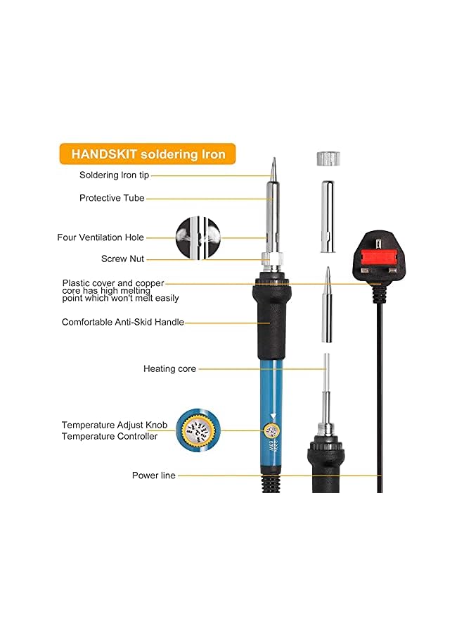 erorex Adjustable Temperature 60w Electric Soldering Iron Welding Tool Kit - Image 3