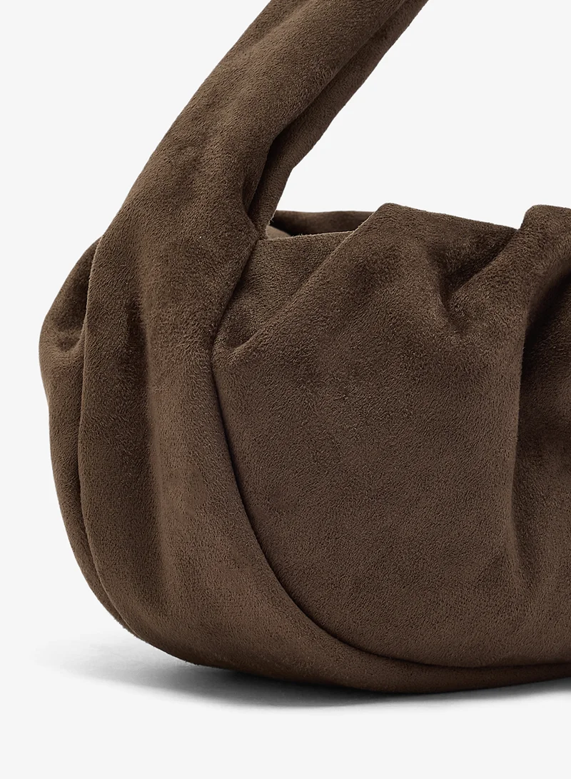 ELLA Brown Suede Knot Handle Shoulder Bag for Women | Best Price UAE