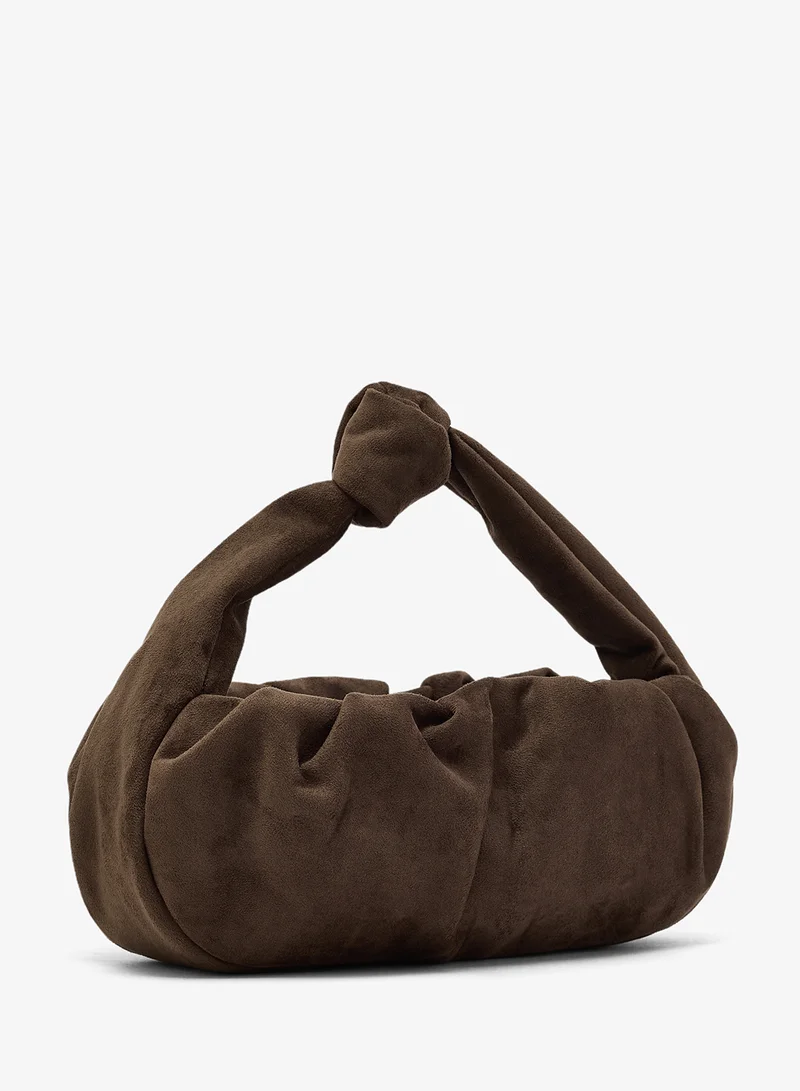 ELLA Suede Knot Handle Shoulder Bag
