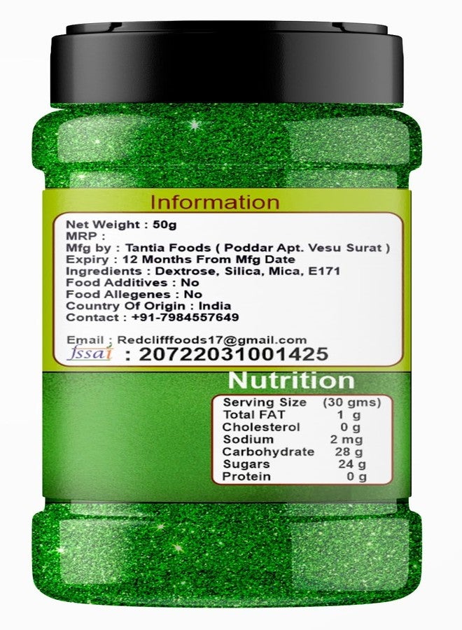 RED CLIFF Edible Pink & Green Drink Shimmer Powder for Cake Decoration, Drinks, and Desserts Food Grade Glitter Dust for Baking, Beverages, and Creative Culinary Designs || (Pink & Green) (50gx2) - Image 3