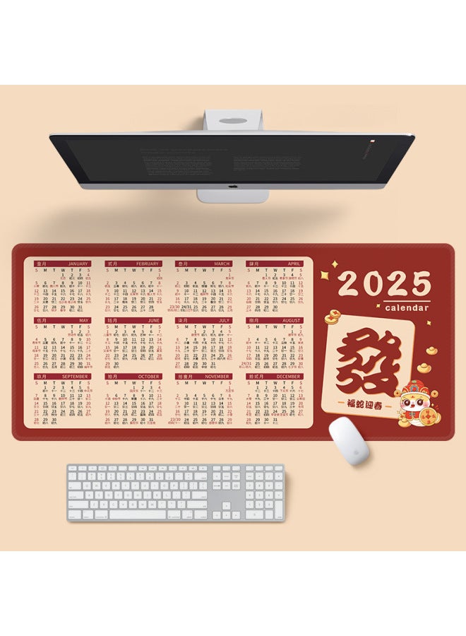 2025 Year Of The Snake Calendar Mouse Pad Super Large Non-slip Washed Gift Office Desk Calendar Calendar Monthly Calendar Table Pad Wholesale-Color:900*400*3mm-Pattern:Annual Calendar-fu Snake Welcomes Spring  - Image 1