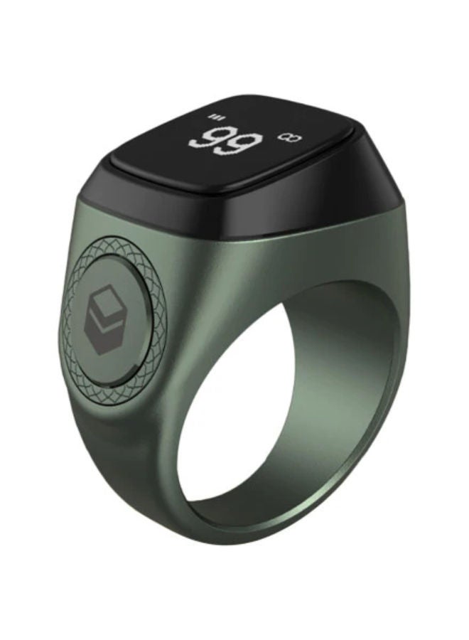 iQIBLA Smart Tasbih Zikr Aluminium Ring - Dark Green - 18mm - Image 1