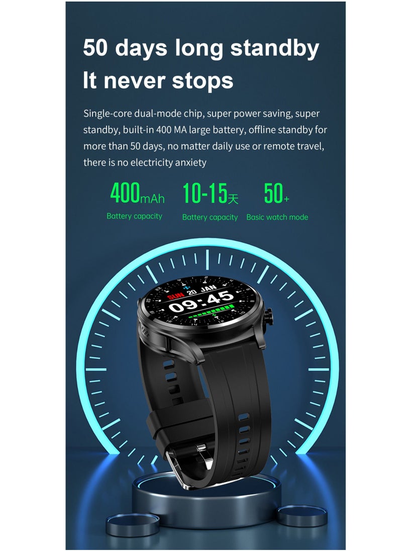 AROAQ - GT66 Smart Watch with TWS Earphones NFC Music Control 1.39 HD Screen Bluetooth Call Healthy Monitoring 100+ Sports Modes - Image 1