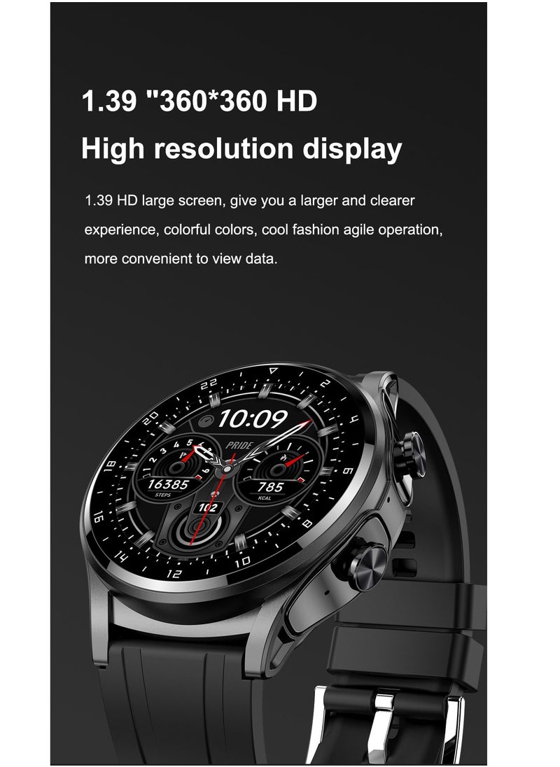 AROAQ - GT66 Smart Watch with TWS Earphones NFC Music Control 1.39 HD Screen Bluetooth Call Healthy Monitoring 100+ Sports Modes - Image 1