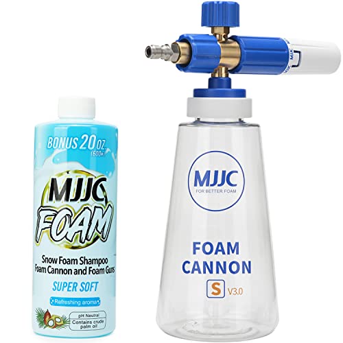 MJJC Foam Cannon S V3.0 (Thicker Snow Foam Technology) with 1/4 Inch Quick Connector for Pressure Washer & MJJC Foam Soap(20 fl oz) Kit - Image 1