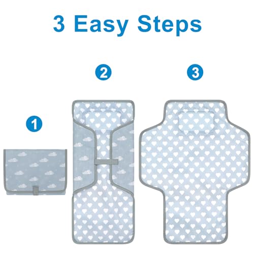 Accmor Portable Diaper Changing Pad, Waterproof Baby Changing Mat, Foldable Travel Diaper Changing Pads for Baby, Baby Essentials Shower Registry Gifts - Image 5