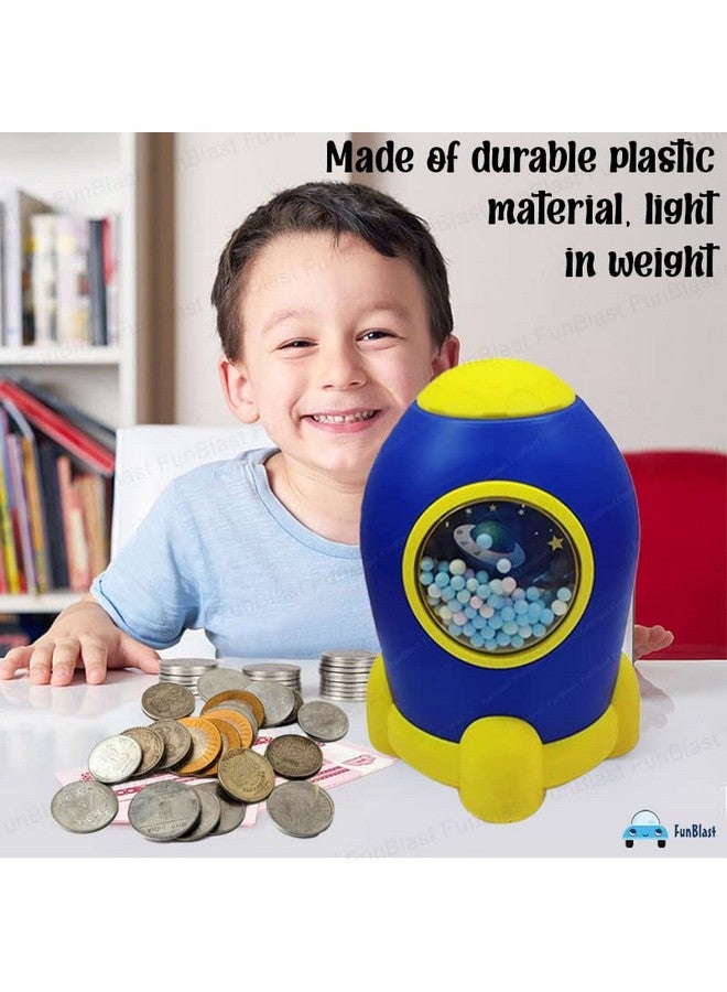 فنبلاست حصالة نقود Funblast Space Piggy Bank مع قفل رمز رقمي - حصالة نقود لتوفير المال، حصالة نقود بلاستيكية للأطفال، هدايا أعياد الميلاد للأولاد والبنات، حصالة نقود، صندوق نقود للأطفال (لون عشوائي) - عصري، أزرق - Image 3