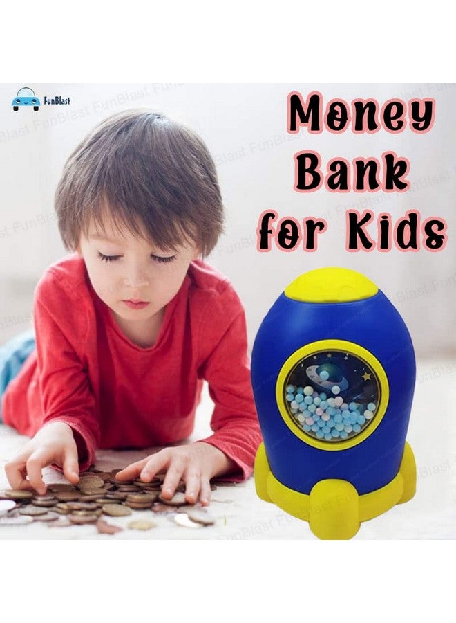 فنبلاست حصالة نقود Funblast Space Piggy Bank مع قفل رمز رقمي - حصالة نقود لتوفير المال، حصالة نقود بلاستيكية للأطفال، هدايا أعياد الميلاد للأولاد والبنات، حصالة نقود، صندوق نقود للأطفال (لون عشوائي) - عصري، أزرق - Image 4