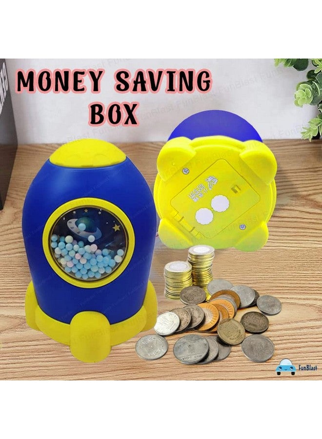 فنبلاست حصالة نقود Funblast Space Piggy Bank مع قفل رمز رقمي - حصالة نقود لتوفير المال، حصالة نقود بلاستيكية للأطفال، هدايا أعياد الميلاد للأولاد والبنات، حصالة نقود، صندوق نقود للأطفال (لون عشوائي) - عصري، أزرق - Image 5