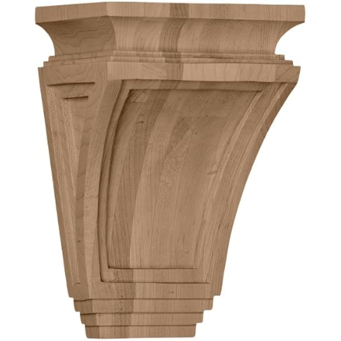 COR06X04X09ARRO 6-INCH W X 4-INCH D X 9-INCH H ARTS AND CRAFTS CORBEL, RED OAK - Image 1