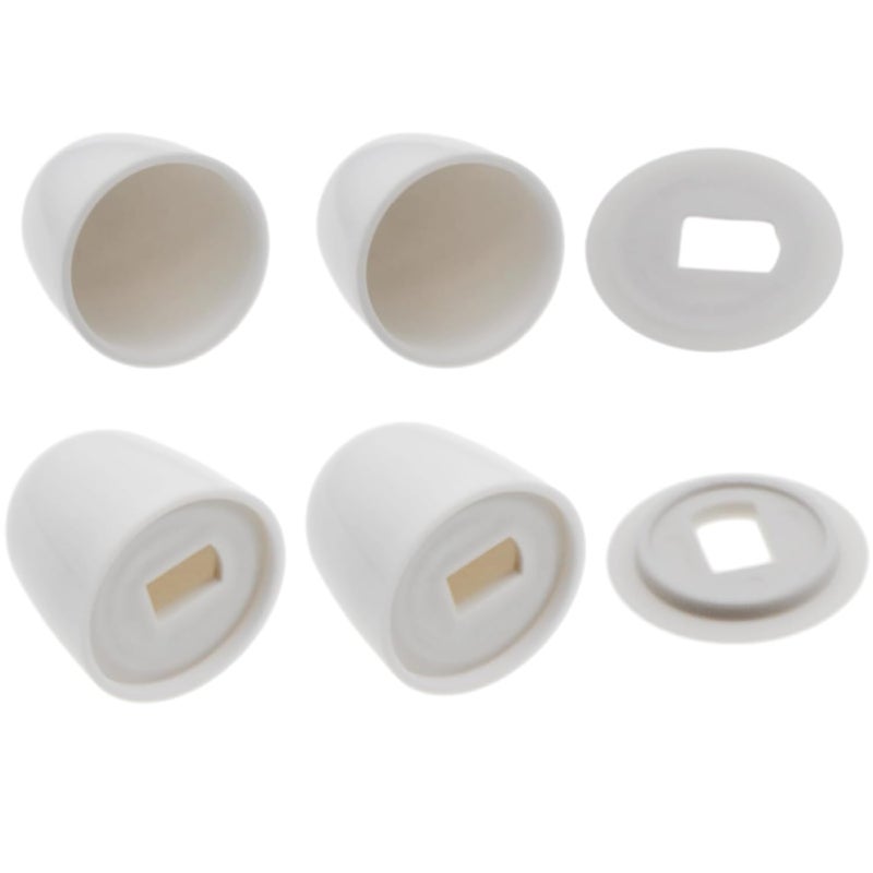 OZXNO 4pcs Toilet Bolt Caps Universal Round Toilet Seat Floor Bolts Caps Covers with Washers (White) - Image 1